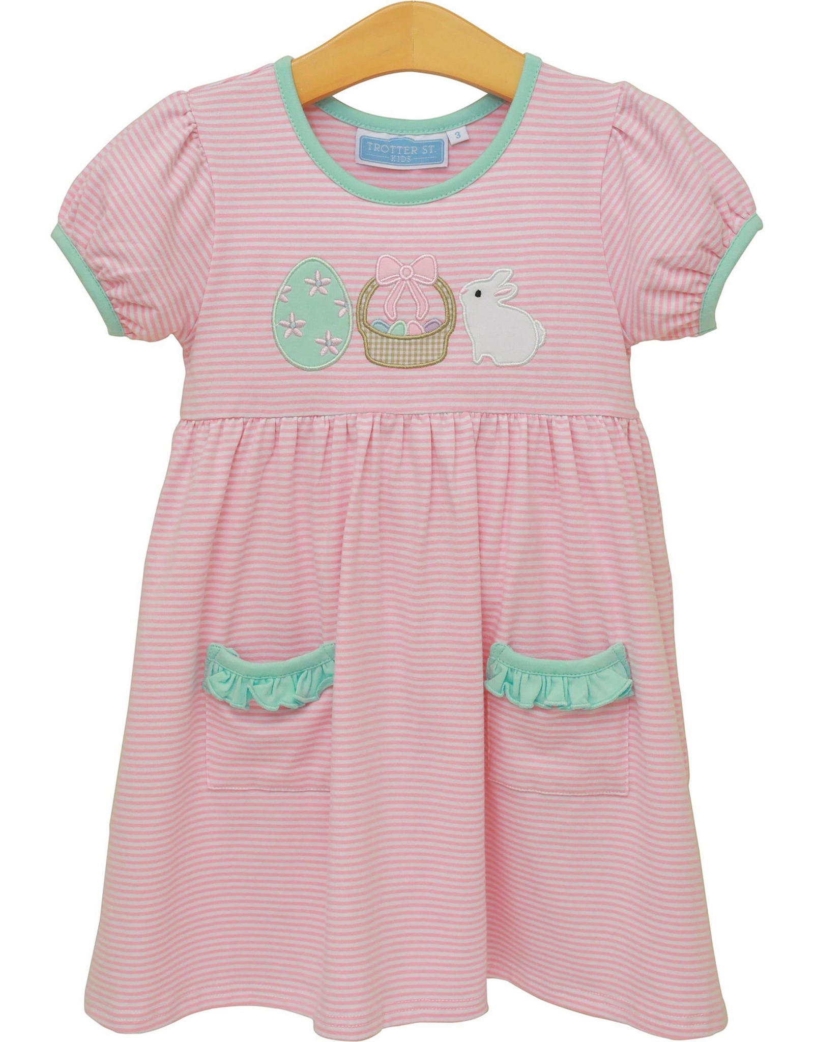 Trotter Street Kids TSS26 Bunnies  & Baskets Dress