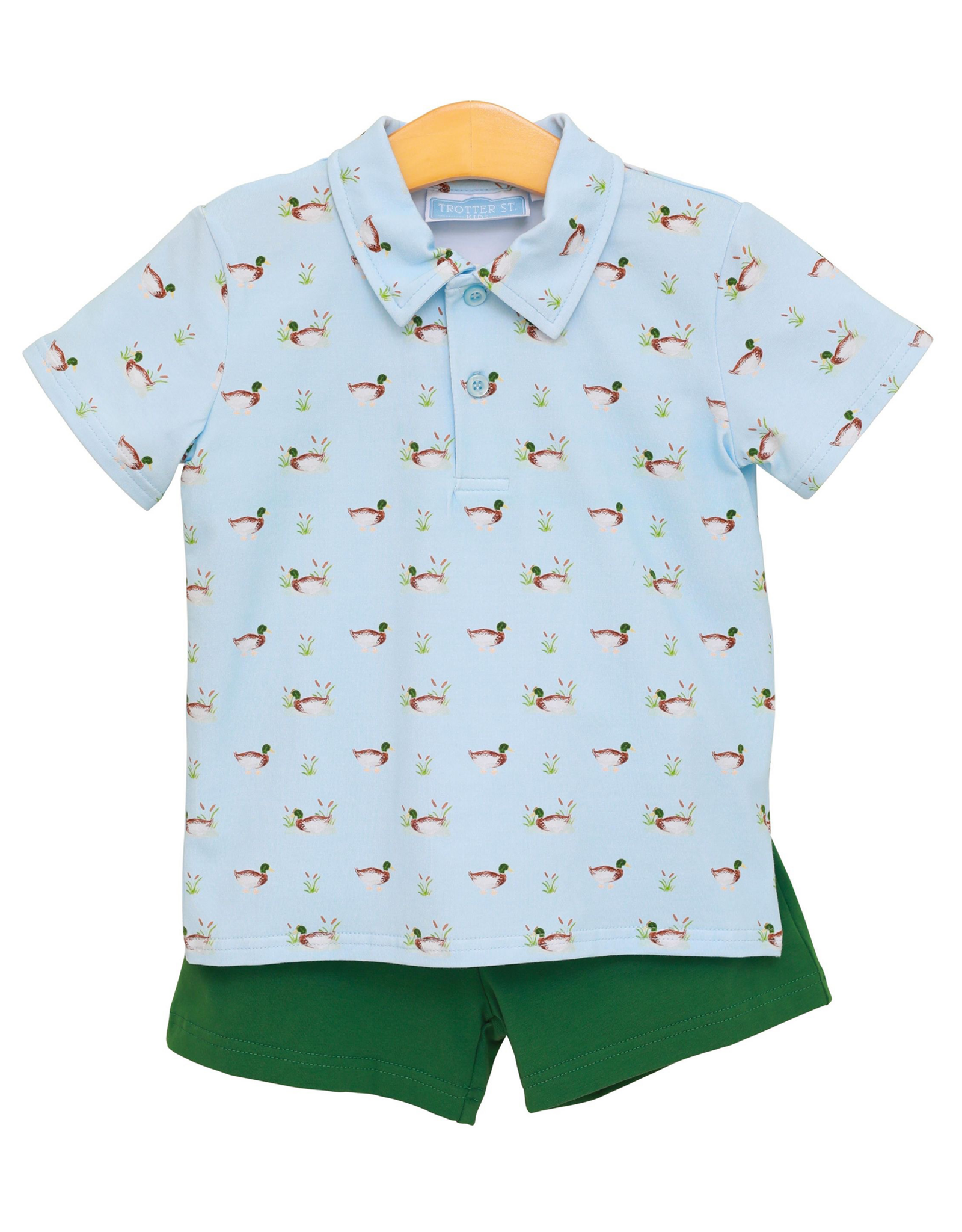 Trotter Street Kids TSS26 Ducks in a Row  Polo Short Set