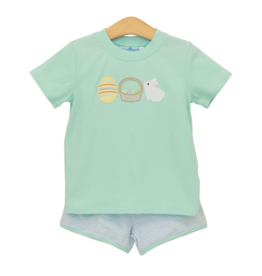 Trotter Street Kids Bunnies & Baskets Short Set