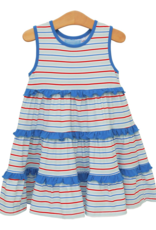 Trotter Street Kids TSS26 Tinsley Twirl Dress Patriotic Stripe