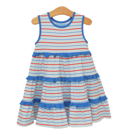 Trotter Street Kids Tinsley Twirl Dress Patriotic Stripe