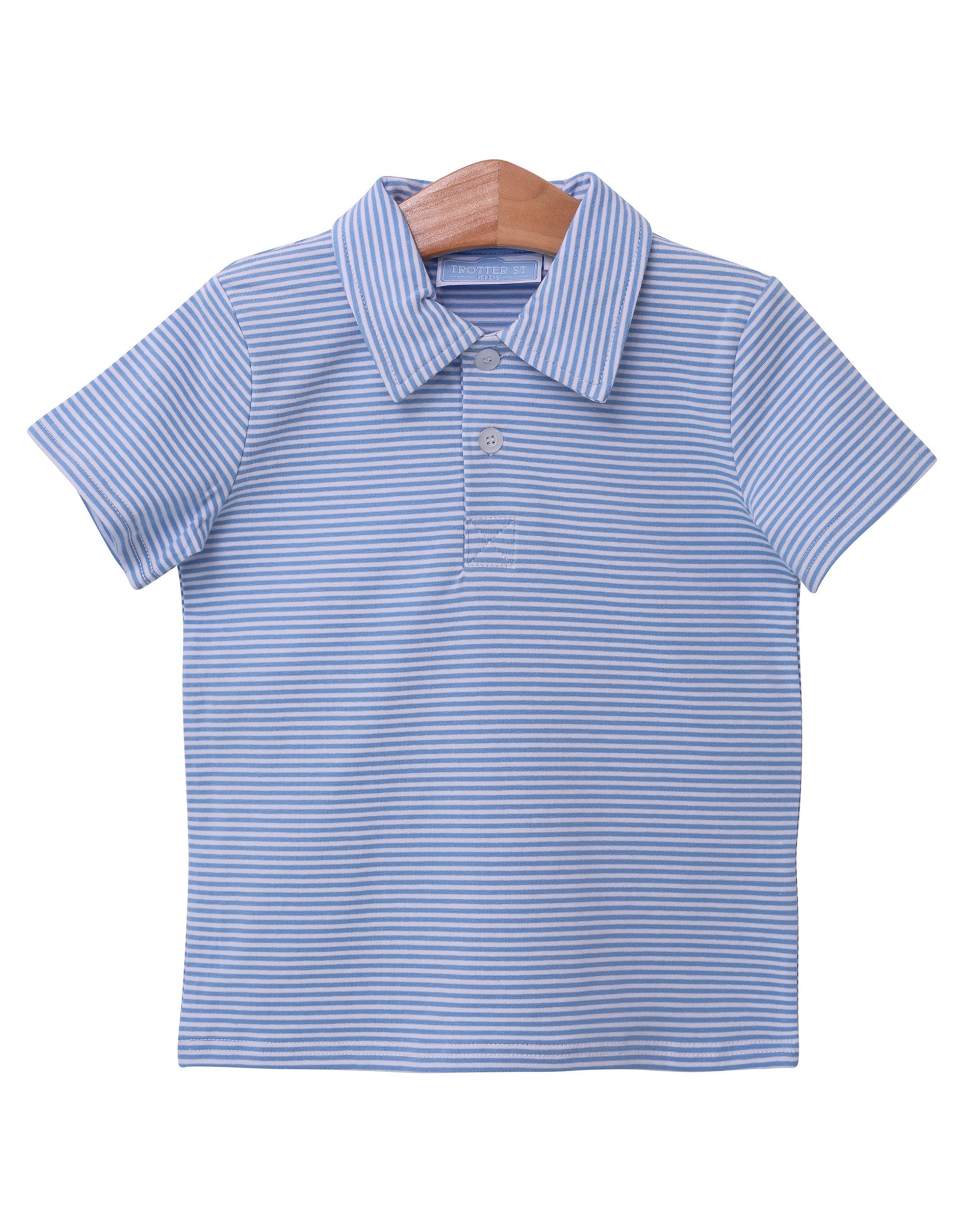 Trotter Street Kids TSS26 Henry Polo Cornflower Blue Stripe