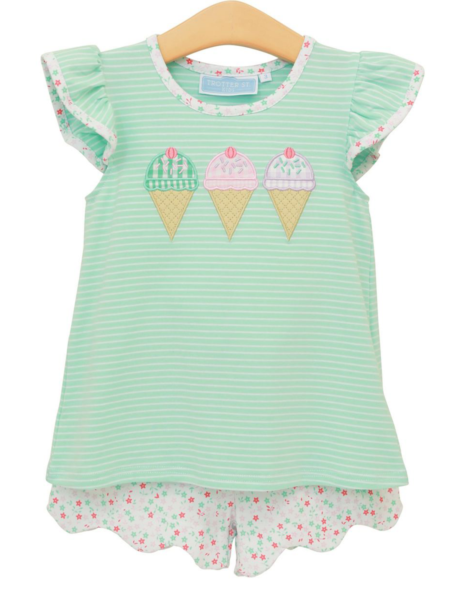 Trotter Street Kids TSS26 Triple Scoop Ruffle Short Set