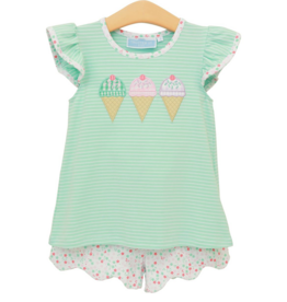 Trotter Street Kids (18 Month) Triple Scoop Ruffle Short Set