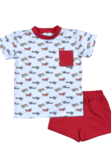 Baby Loren APL-021 Airplane Pima Short Set