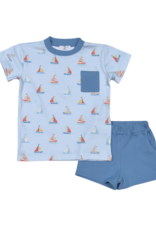 Baby Loren SLW-021 Sail Away Pima Short Set