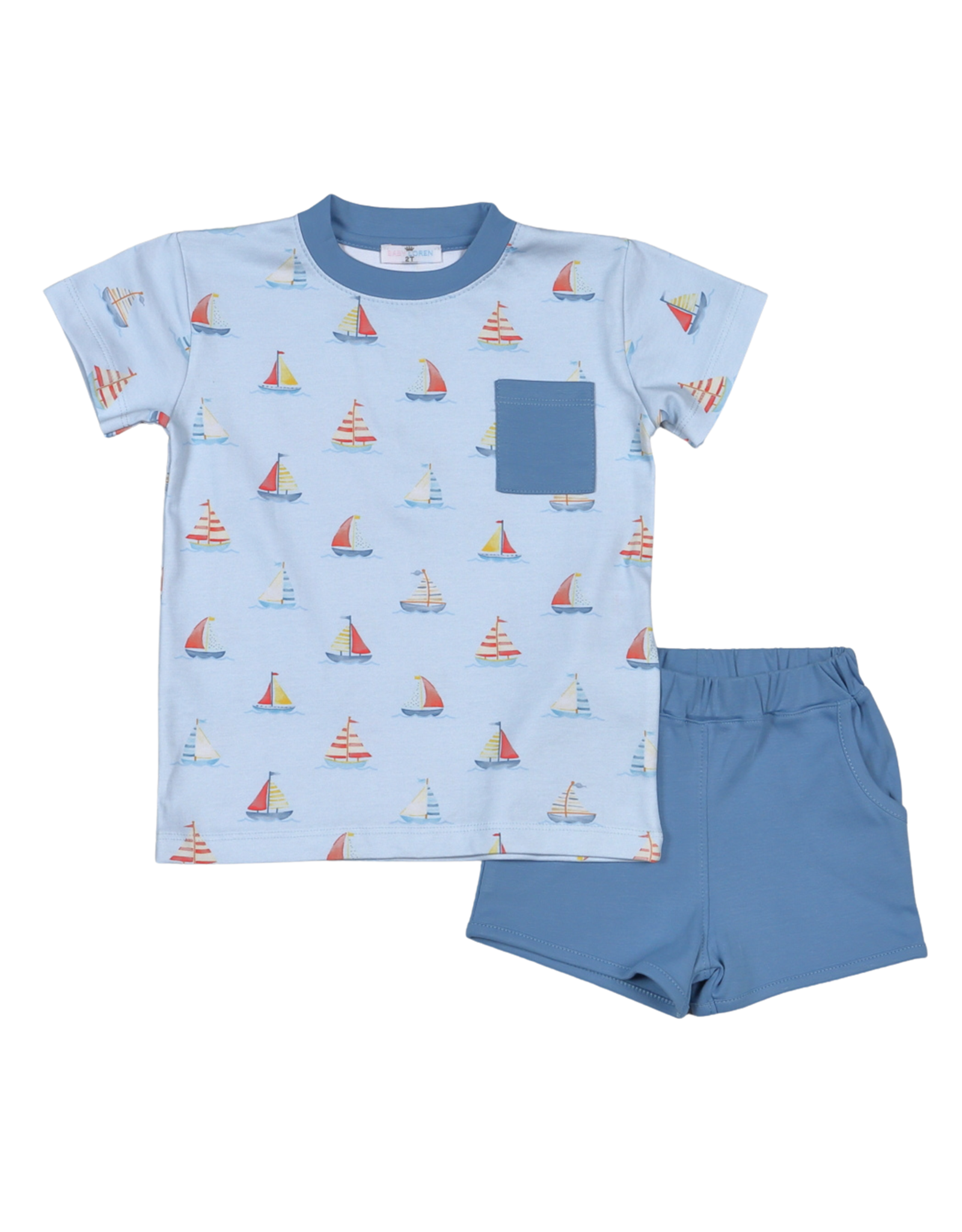 Baby Loren SLW-021 Sail Away Pima Short Set