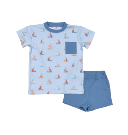 Baby Loren Sail Away Pima Short Set