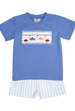 Three Sisters 727 Hooked on Fishing Smocked Short Set
