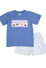 Three Sisters 727 Hooked on Fishing Smocked Short Set