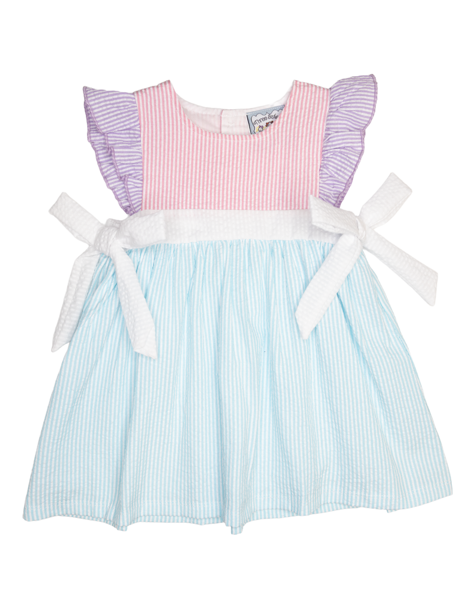 Three Sisters 822 Colorblock Tie Dress