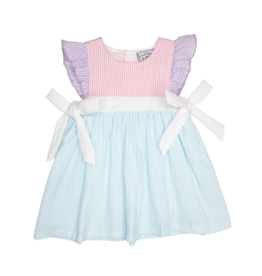 Three Sisters Colorblock Tie Dress