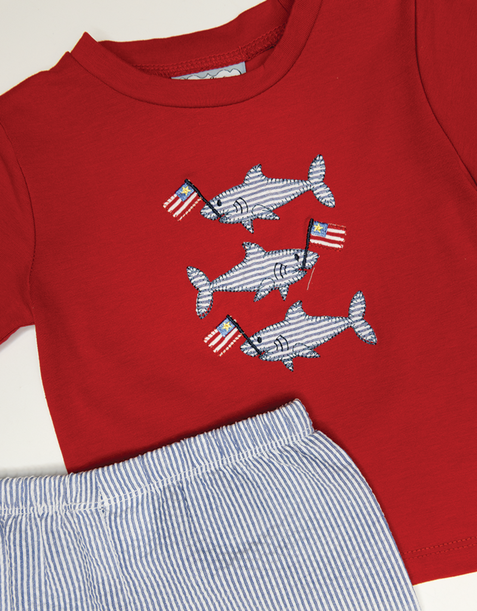 Three Sisters 806 Patriotic Shark Shirt