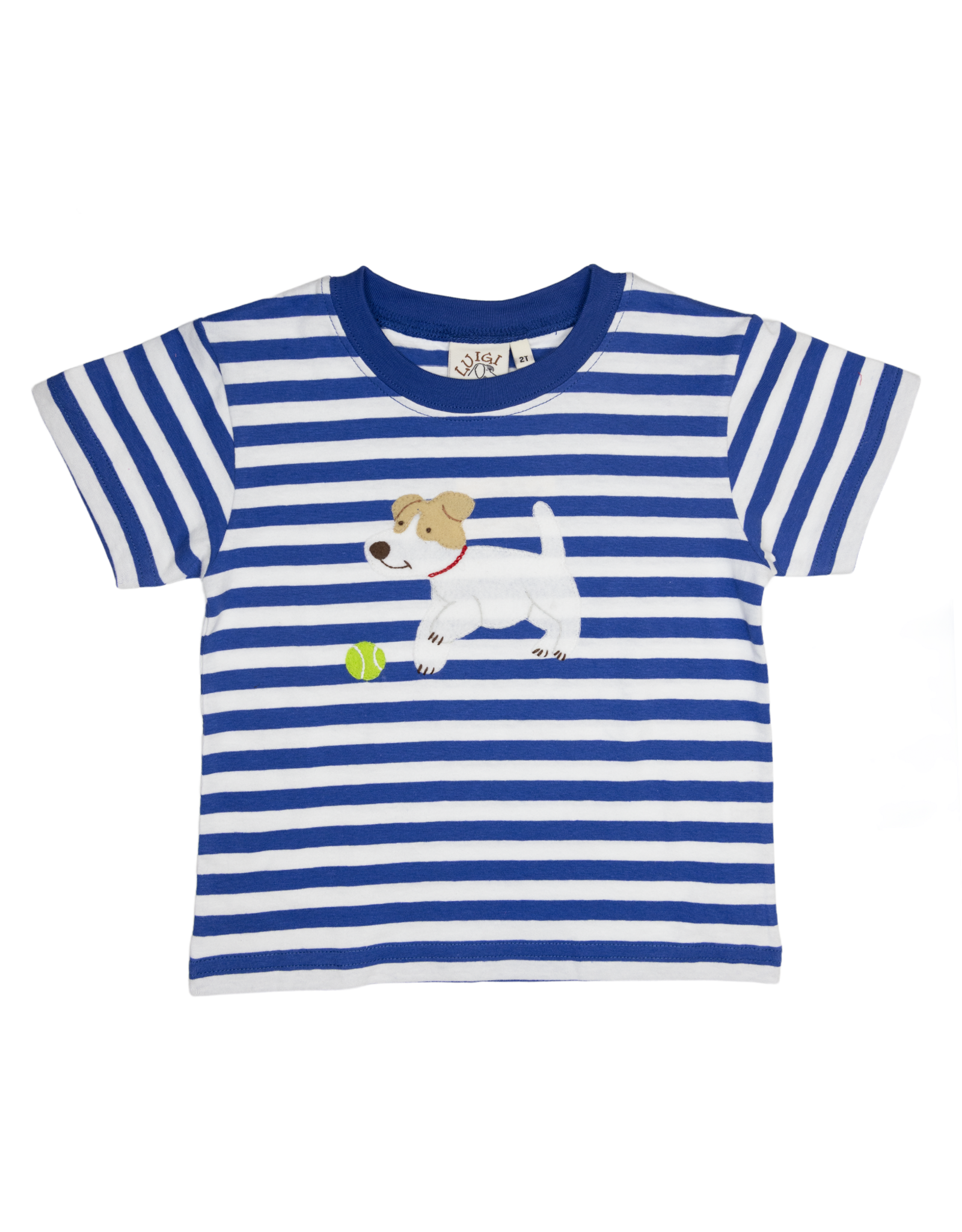 Luigi S26 Royal Stripe Dog w/Ball Shirt