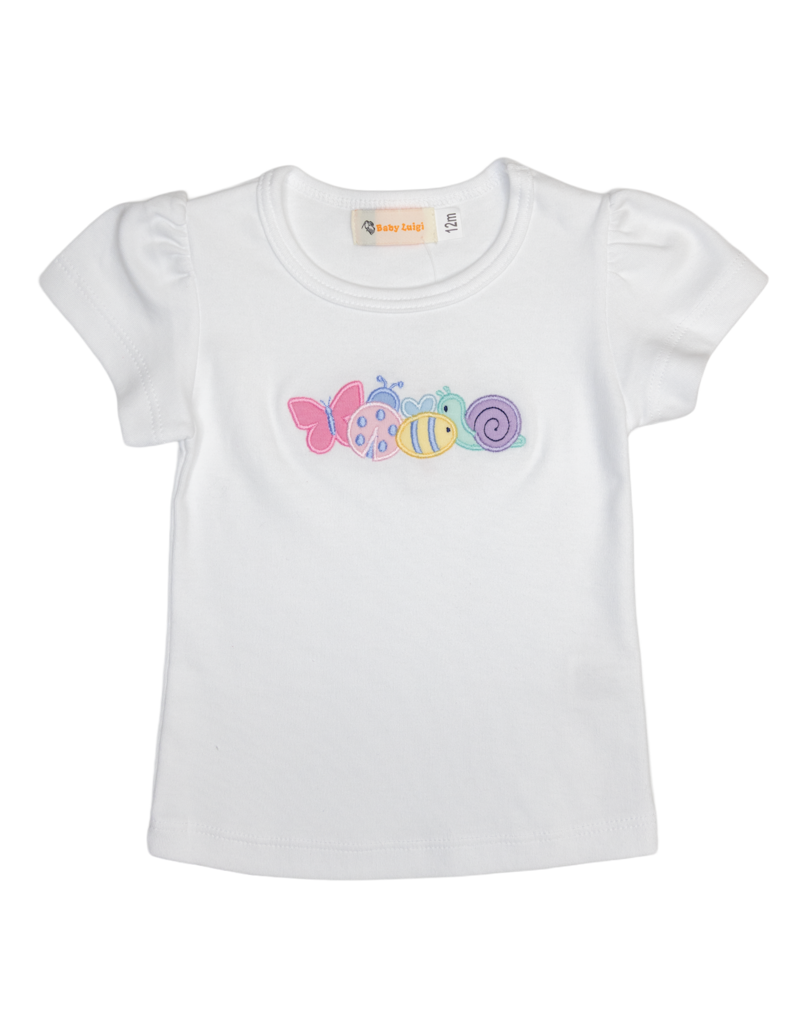 Luigi S26 White Bug, Bee, Snail Shirt