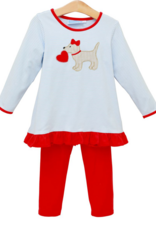 Trotter Street Kids TSS26 Puppy Love Ruffle Pant Set