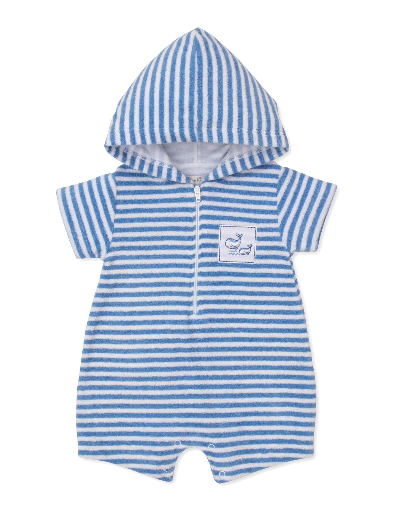 Kissy Kissy Whale Pods Terry Romper Blue