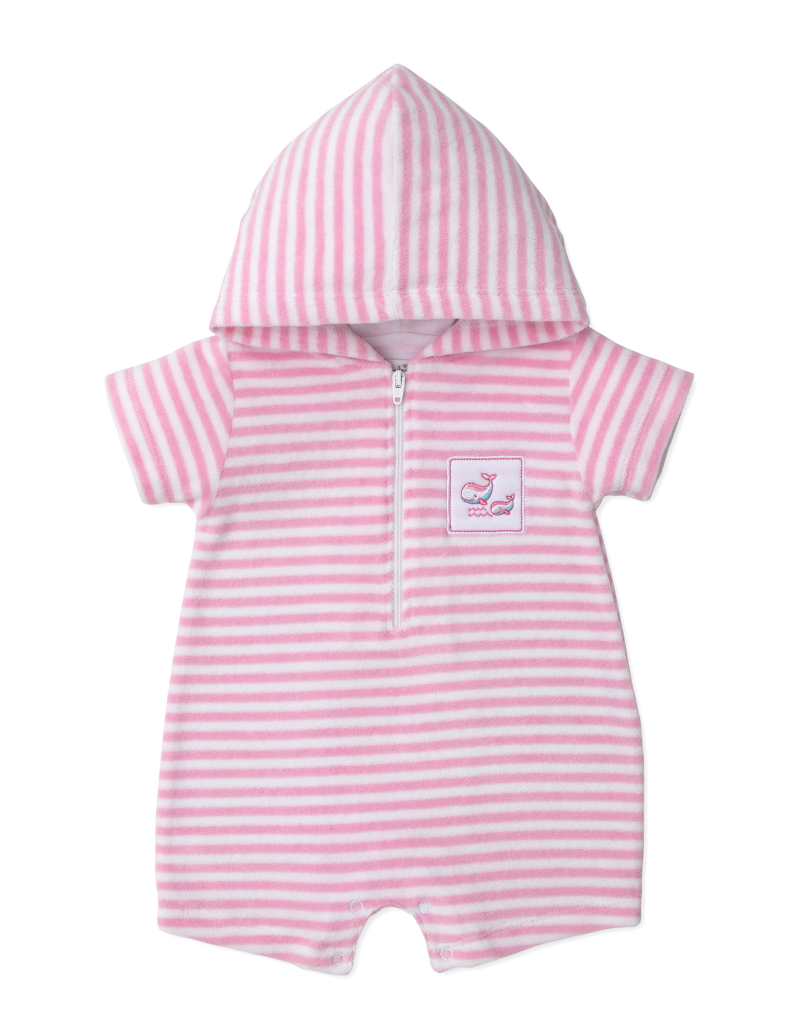 Kissy Kissy Whale Pods Terry Romper Pink