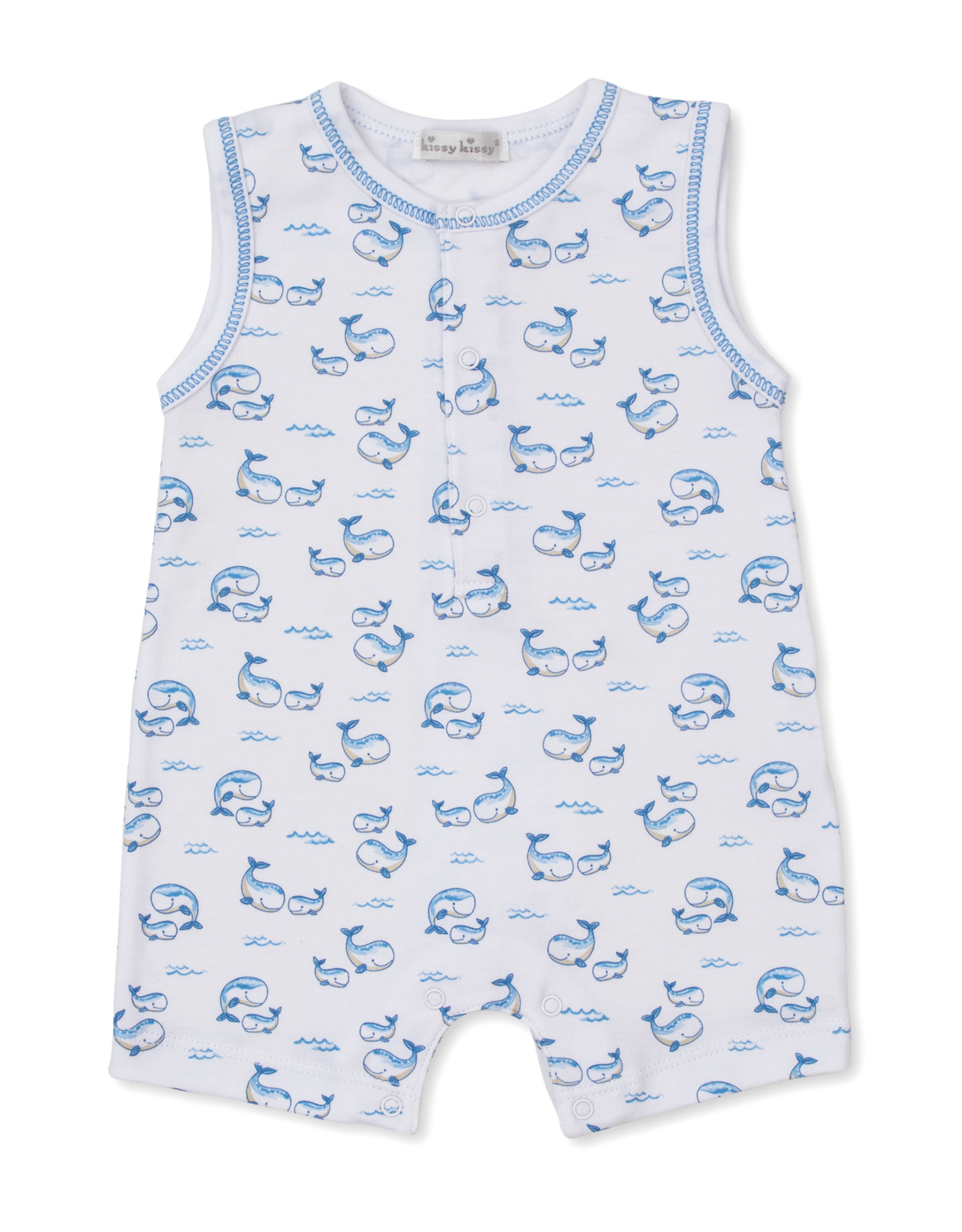 Kissy Kissy Whale Pods Playsuit Blue