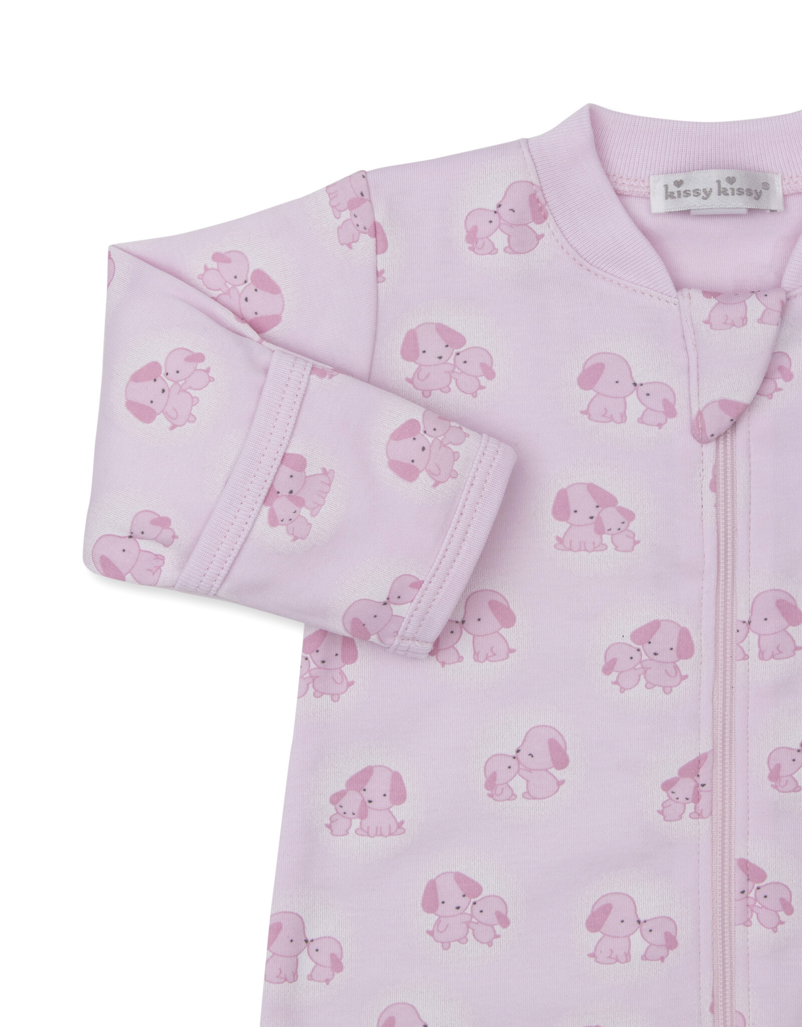 Kissy Kissy Puppy Family Zip Footie Pink