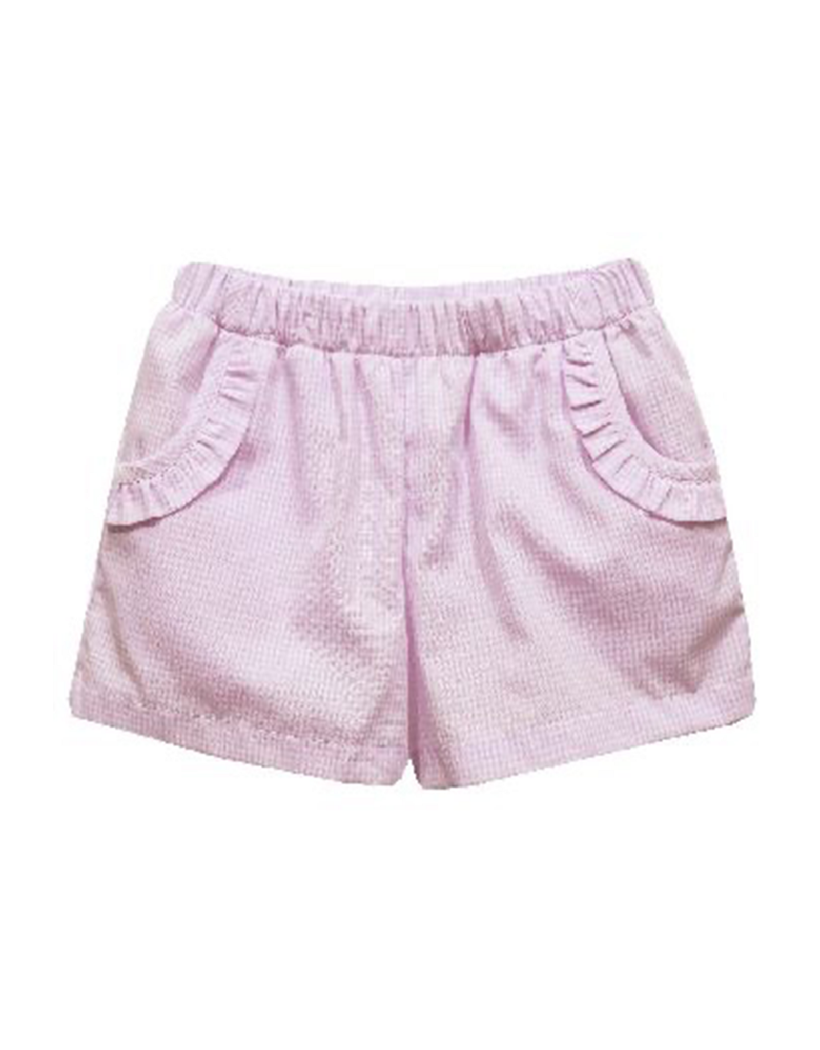 Vive la Fete VFS26 Light Pink Gingham Ruffle Pocket Short