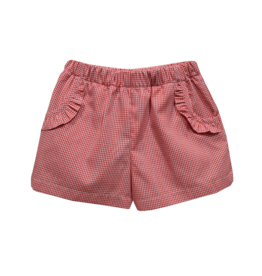 Vive la Fete Red Gingham Ruffle Pocket Short