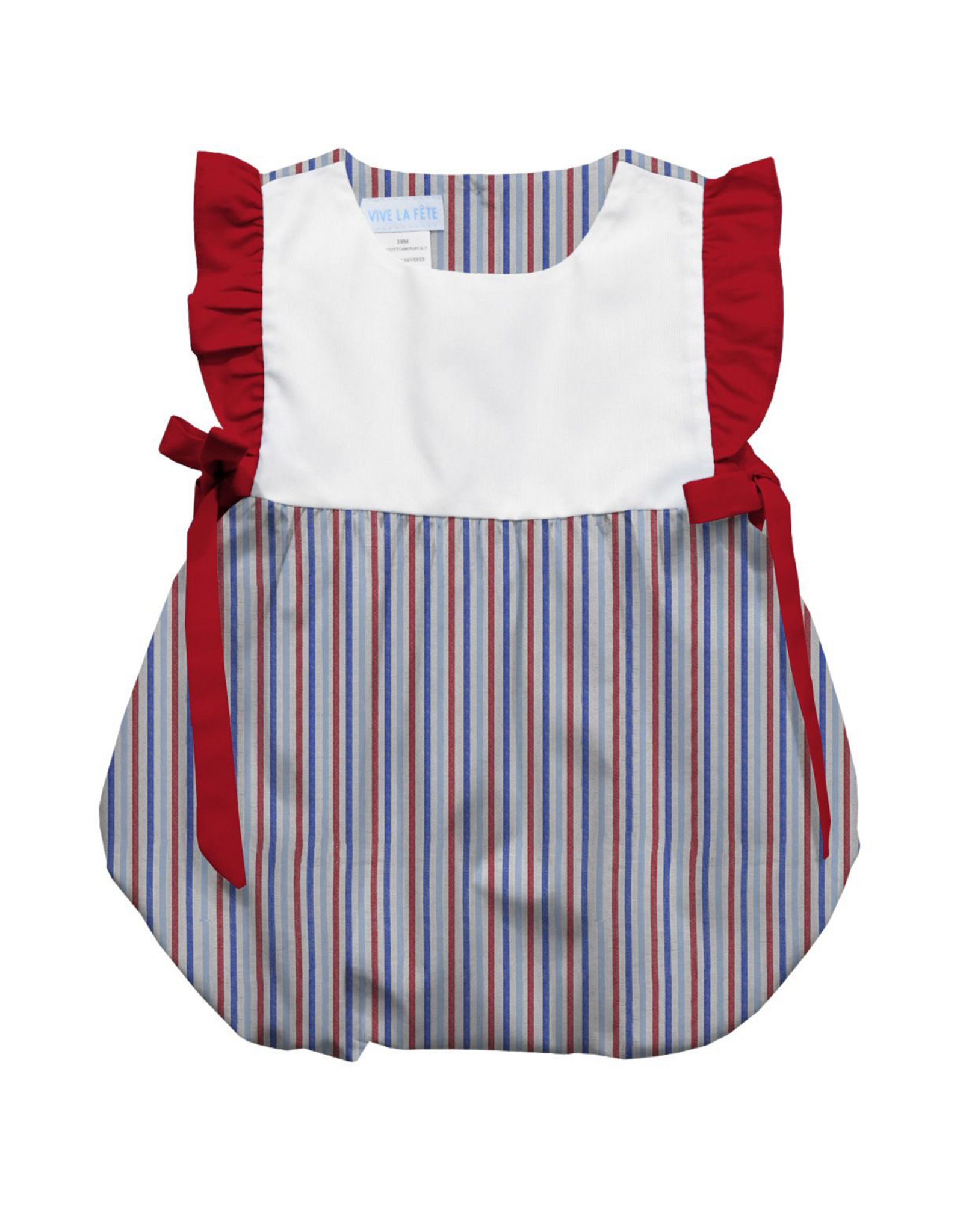 Vive la Fete VFS26 Girls Blue, Red, White Stripe Bubble