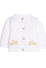 Little English LE Crochet Cardigan Sweater White Bunny