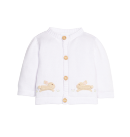 Little English Crochet Cardigan Sweater White Bunny
