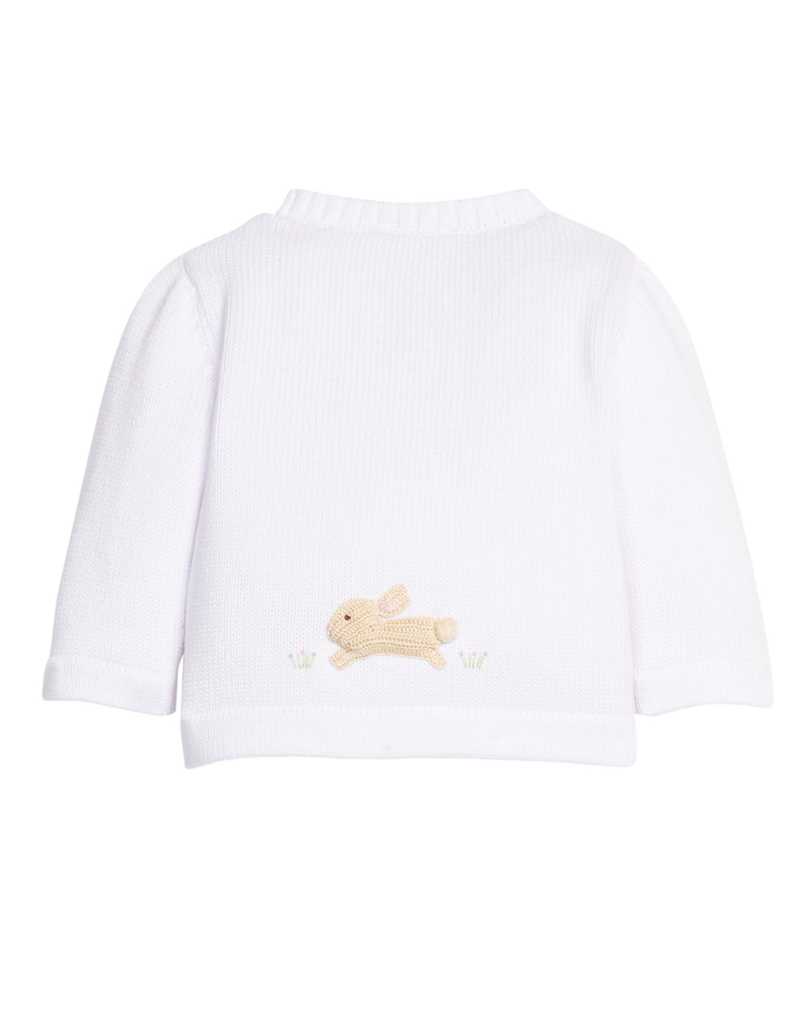 Little English LE Crochet Cardigan Sweater White Bunny