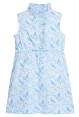 Little English LES26 Sleeveless Ruffle Shirt Dress Cherry Blossoms