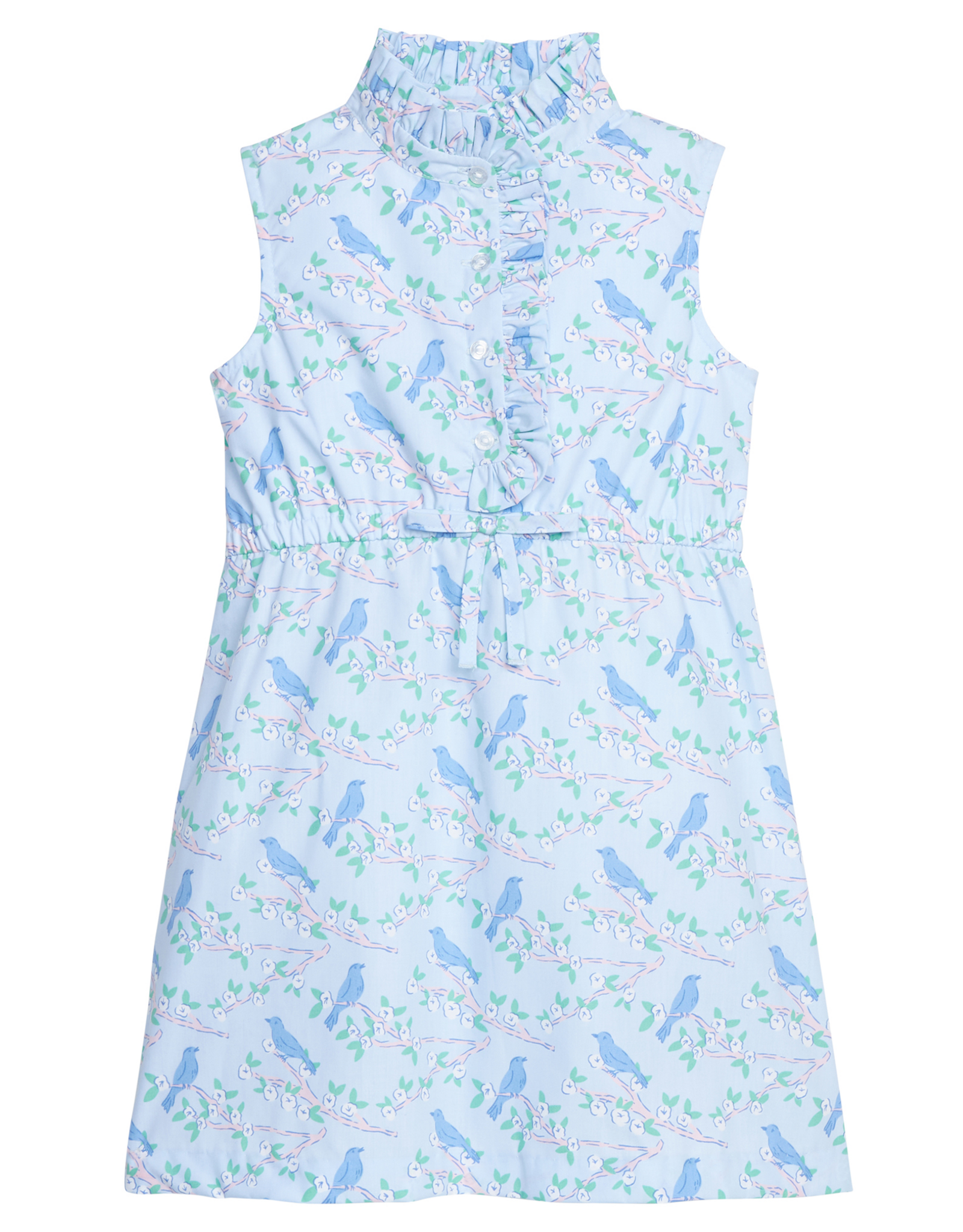 Little English LES26 Sleeveless Ruffle Shirt Dress Cherry Blossoms