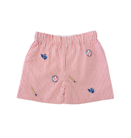 Zuccini (Size 4T) Baseball Embroidered Short