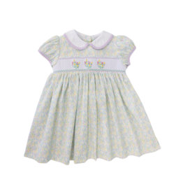 Zuccini Daria Flower Bouquet Smocked Dress