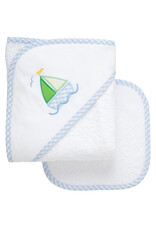 3 Marthas 3M Boxed Hooded Towel Set Blue Sailboat