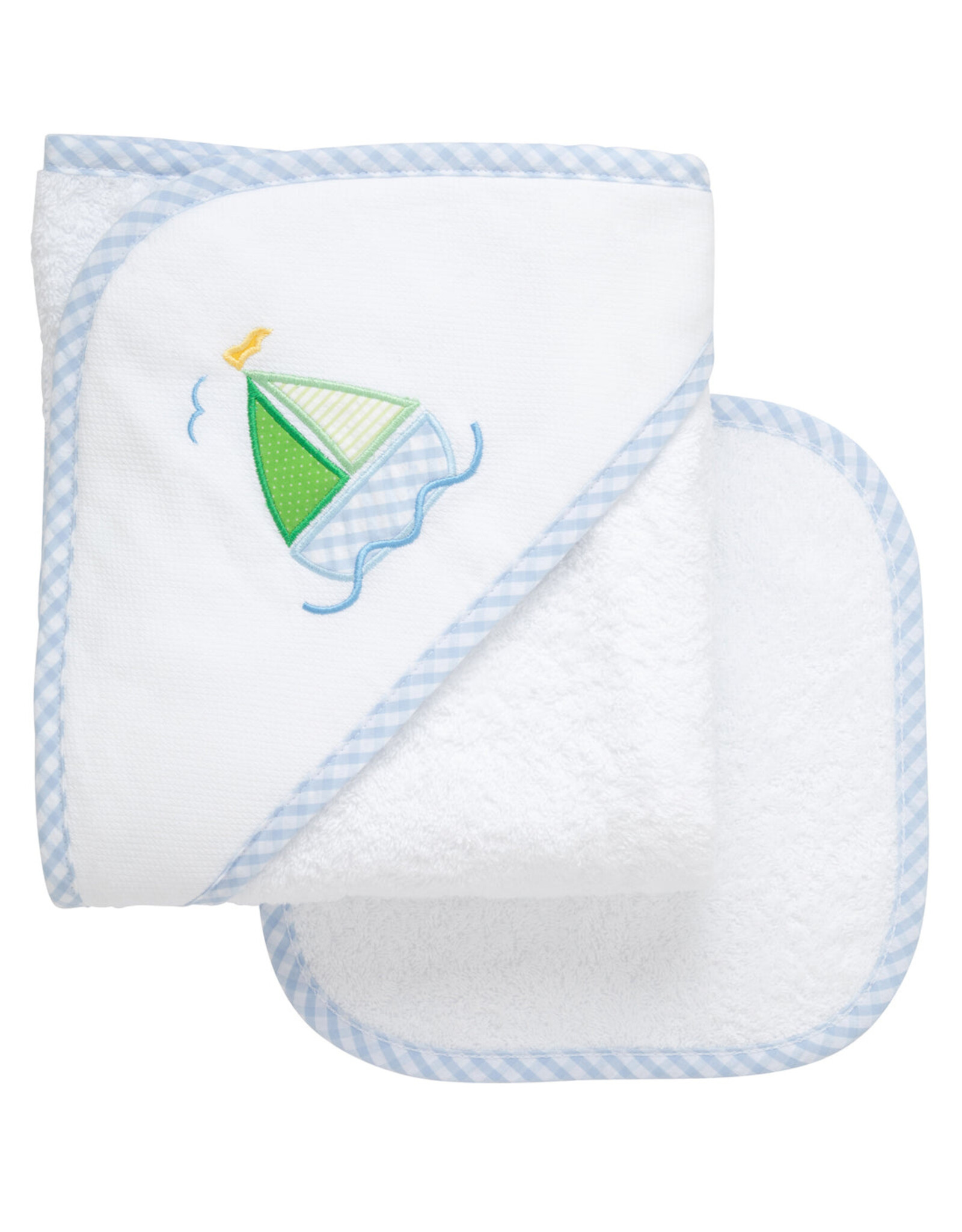 3 Marthas 3M Boxed Hooded Towel Set Blue Sailboat