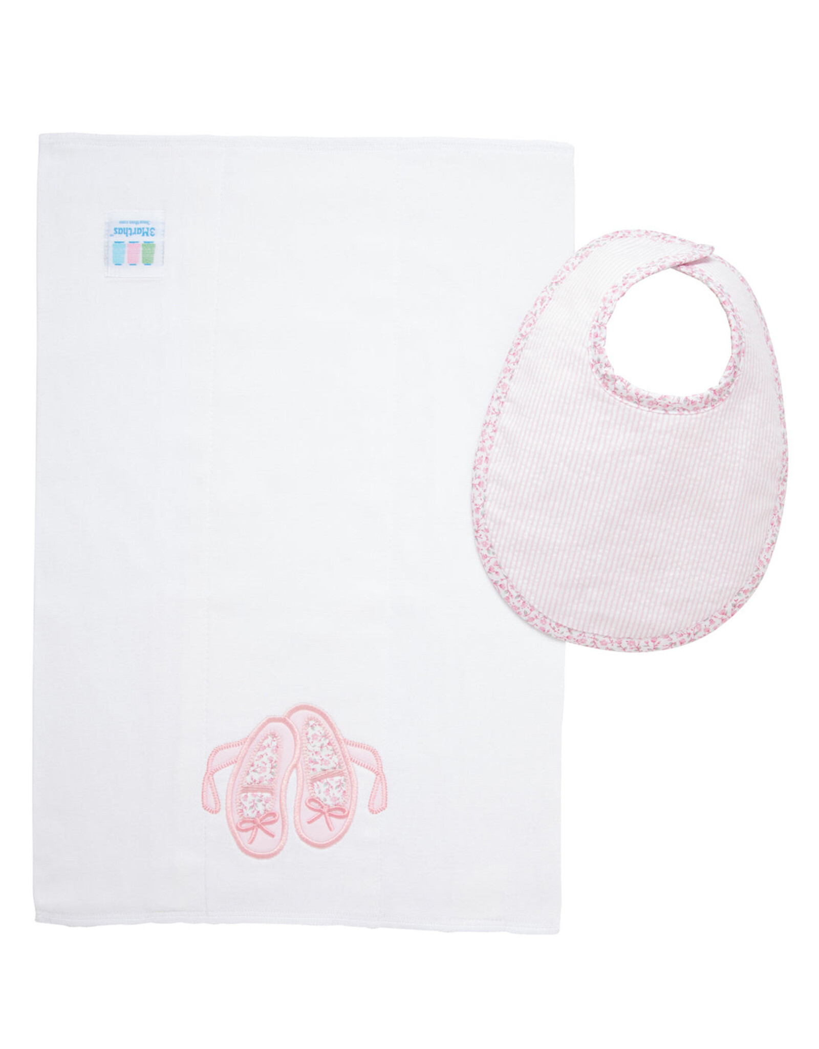 3 Marthas 3M boxed burp/bib set Ballet