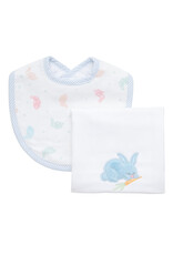 3 Marthas 3M boxed burp/bib set blue bunny