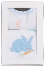 3 Marthas 3M boxed burp/bib set blue bunny