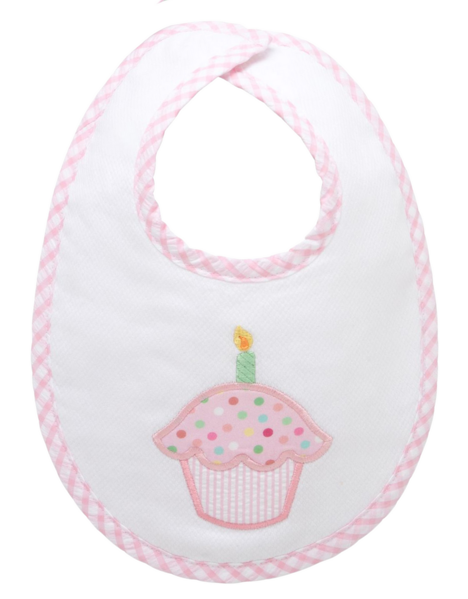 3 Marthas 3M medium appliqued bib cupcake pi