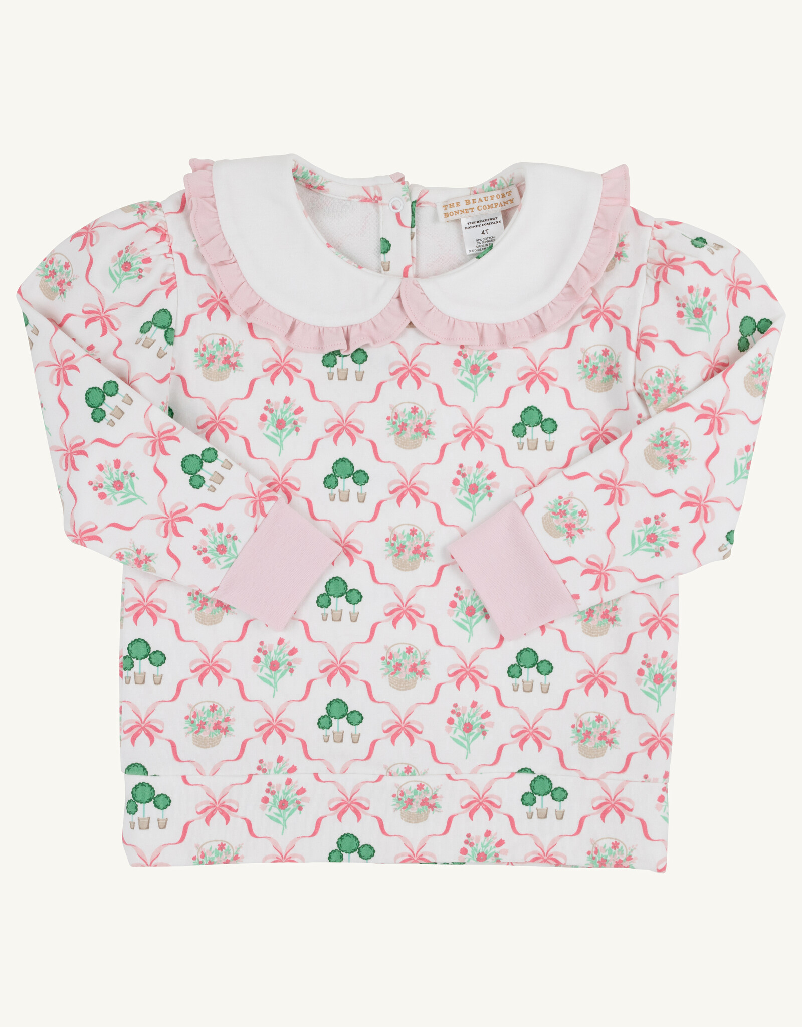 TBBC Maude's Ruffle Cassidy Crewneck Boxwoods and Bows