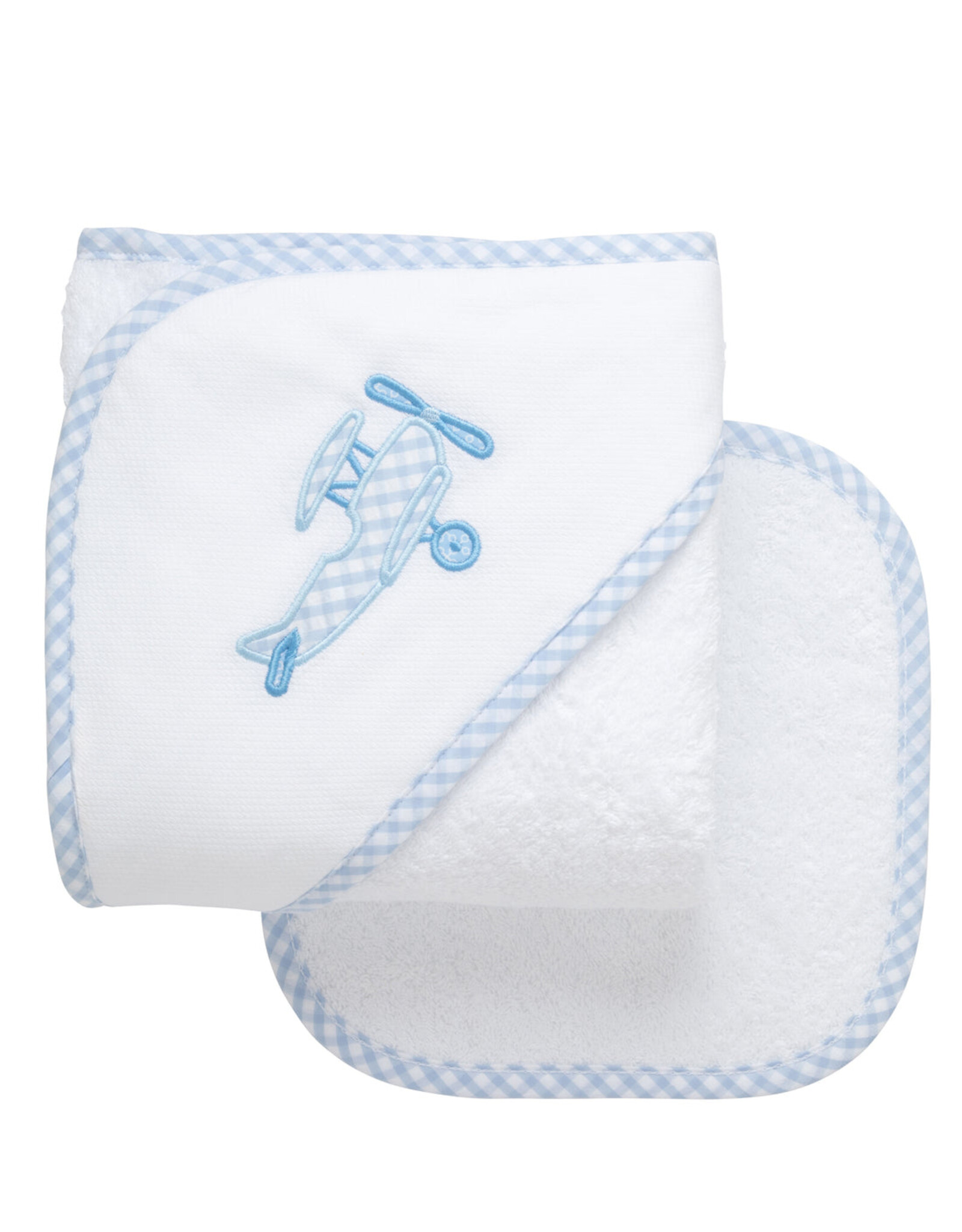 3 Marthas 3M Boxed Hooded Towel Set Blue Plane