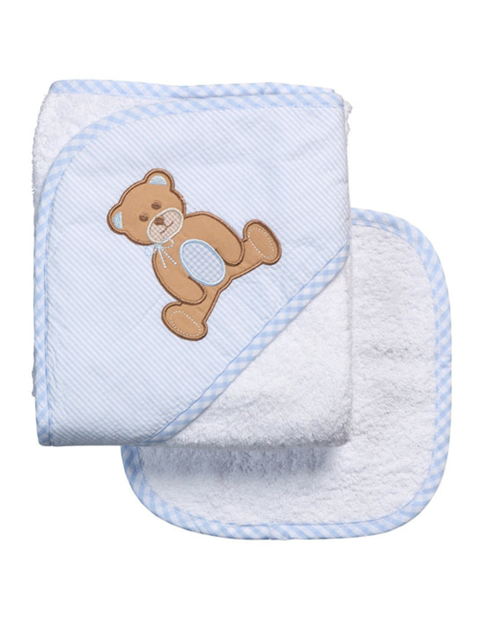 3 Marthas 3M Boxed Hooded Towel Set Teddy Bear Blue