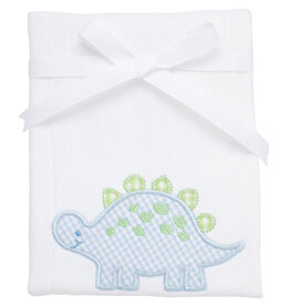 3 Marthas appliqued burp pad Dino