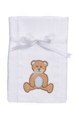 3 Marthas 3M appliqued burp pad Teddy Bear Blue
