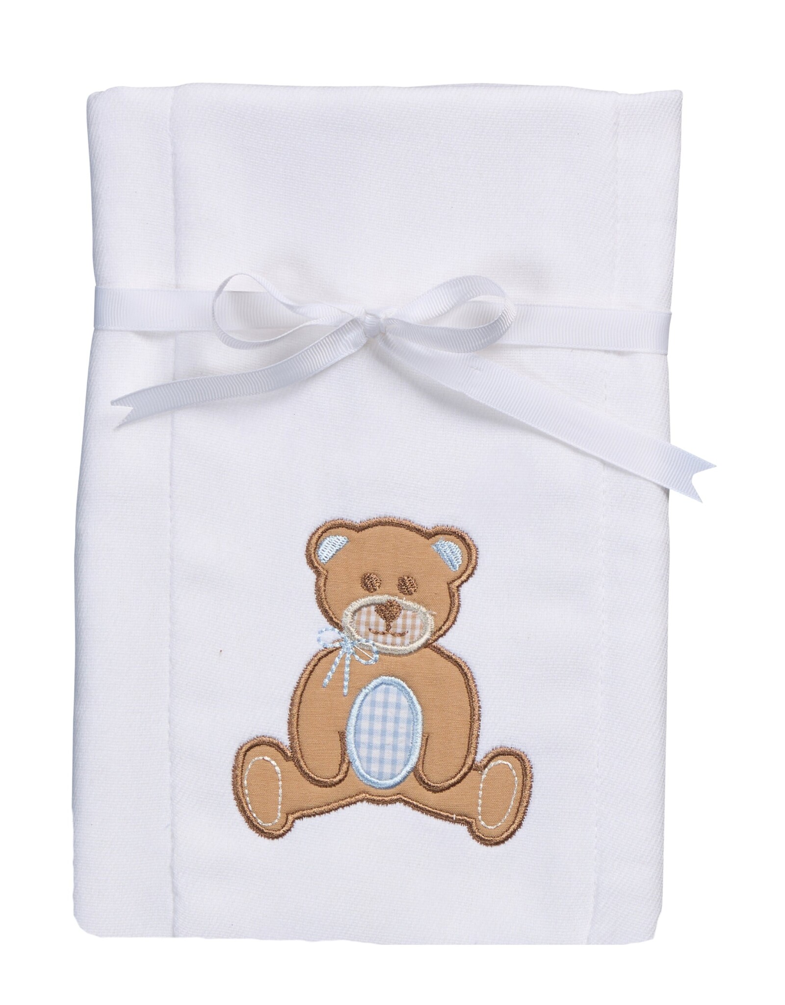 3 Marthas 3M appliqued burp pad Teddy Bear Blue