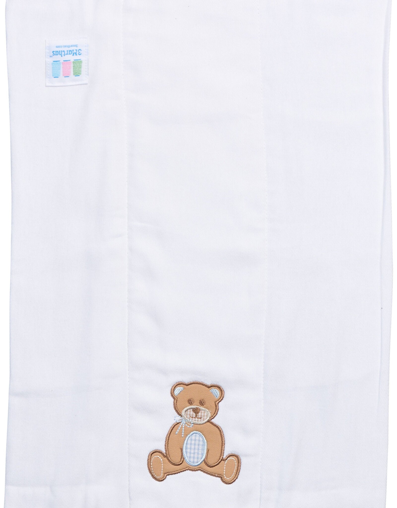 3 Marthas 3M appliqued burp pad Teddy Bear Blue