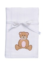3 Marthas 3M appliqued burp pad Teddy Bear Pink