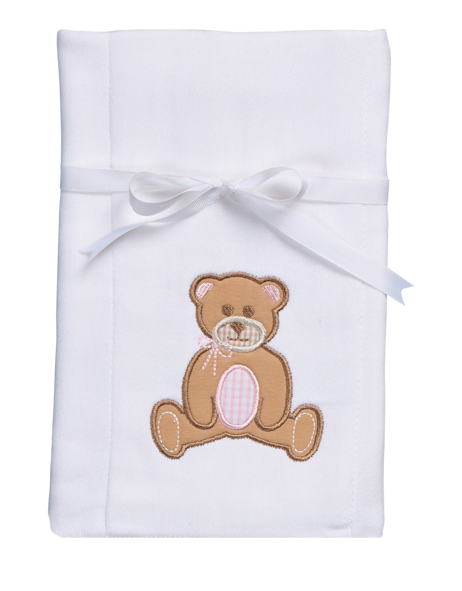 3 Marthas 3M appliqued burp pad Teddy Bear Pink