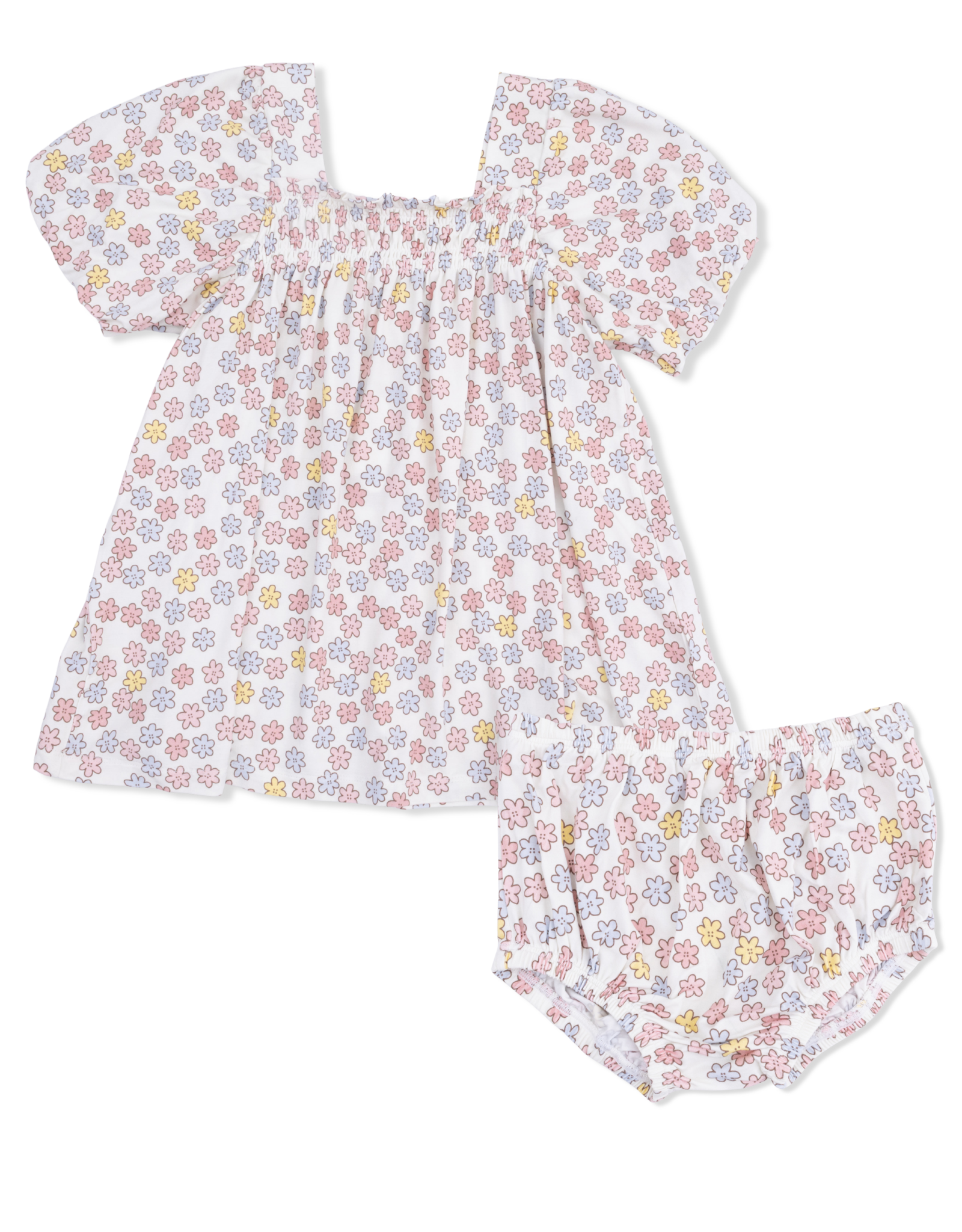 Angel Dear ADS26 Sarah Floral Puff Sleeve Dress/Bloomer